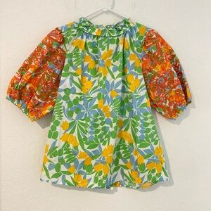 THML Floral Blouse with Red and Green